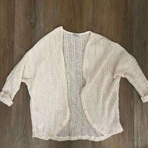 Dainty Hooligan: Open Knit Cardigan in ivory/cream color